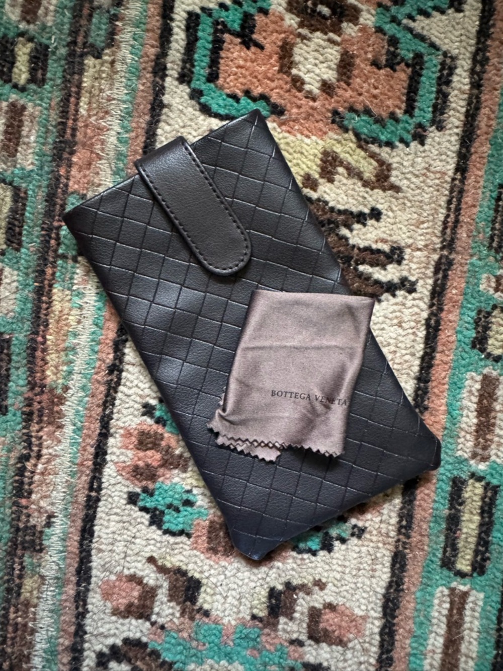 Bottega Veneta Black Intrecciato sunglasses case